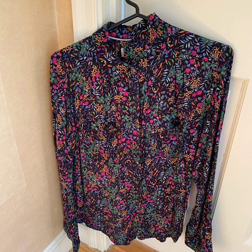 Maeve from Anthropology long sleeve multi-colored blouse